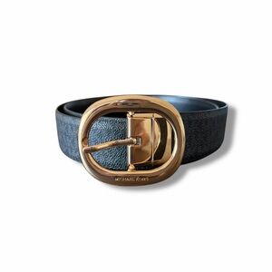Michael Kors Reversible Monogram Belt Black Gold Logo Buckle S Old Money Luxury